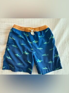 Chubbies Blue Shark Print Swim Trunks 
With boxer liner